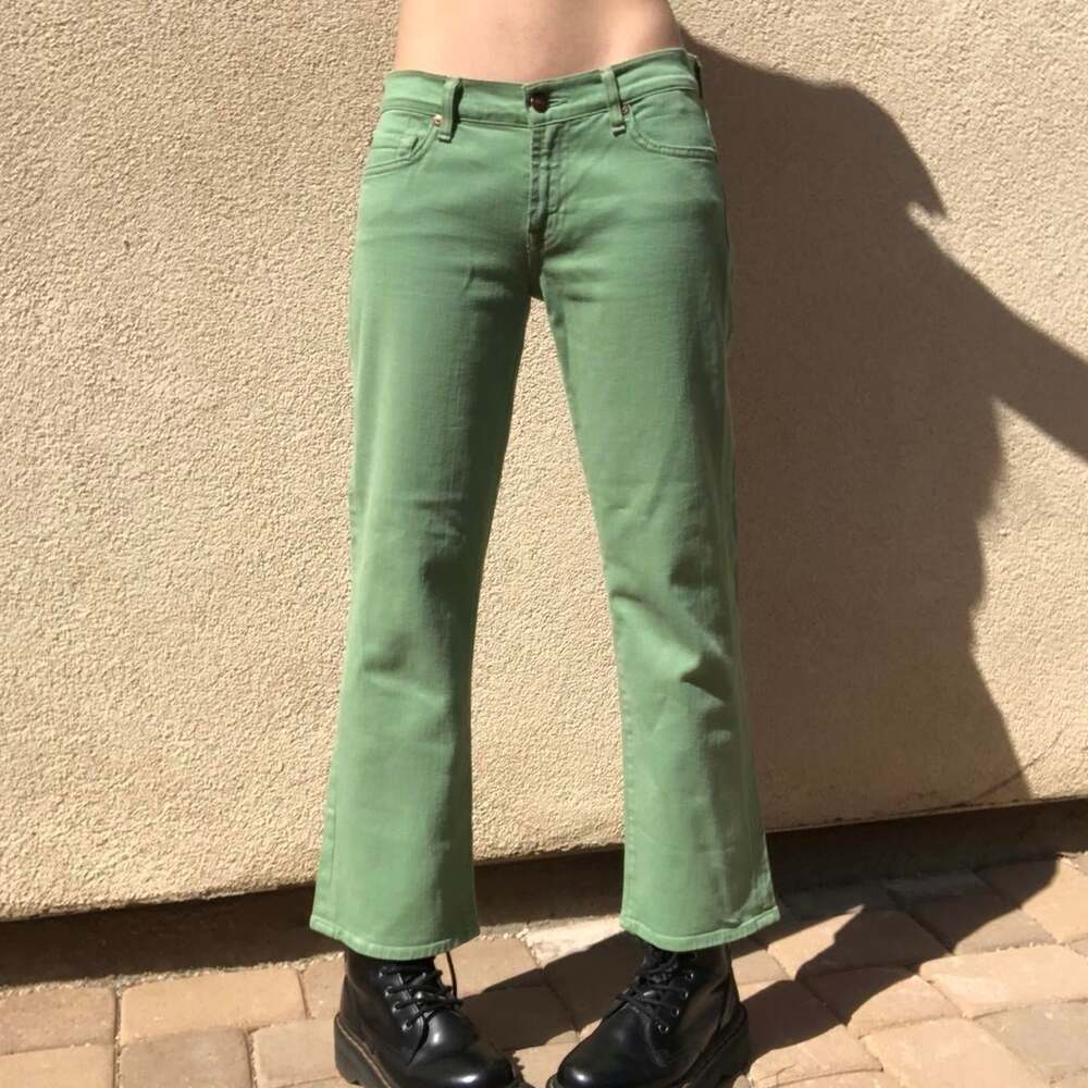 7 For All Mankind Women's Green Trousers